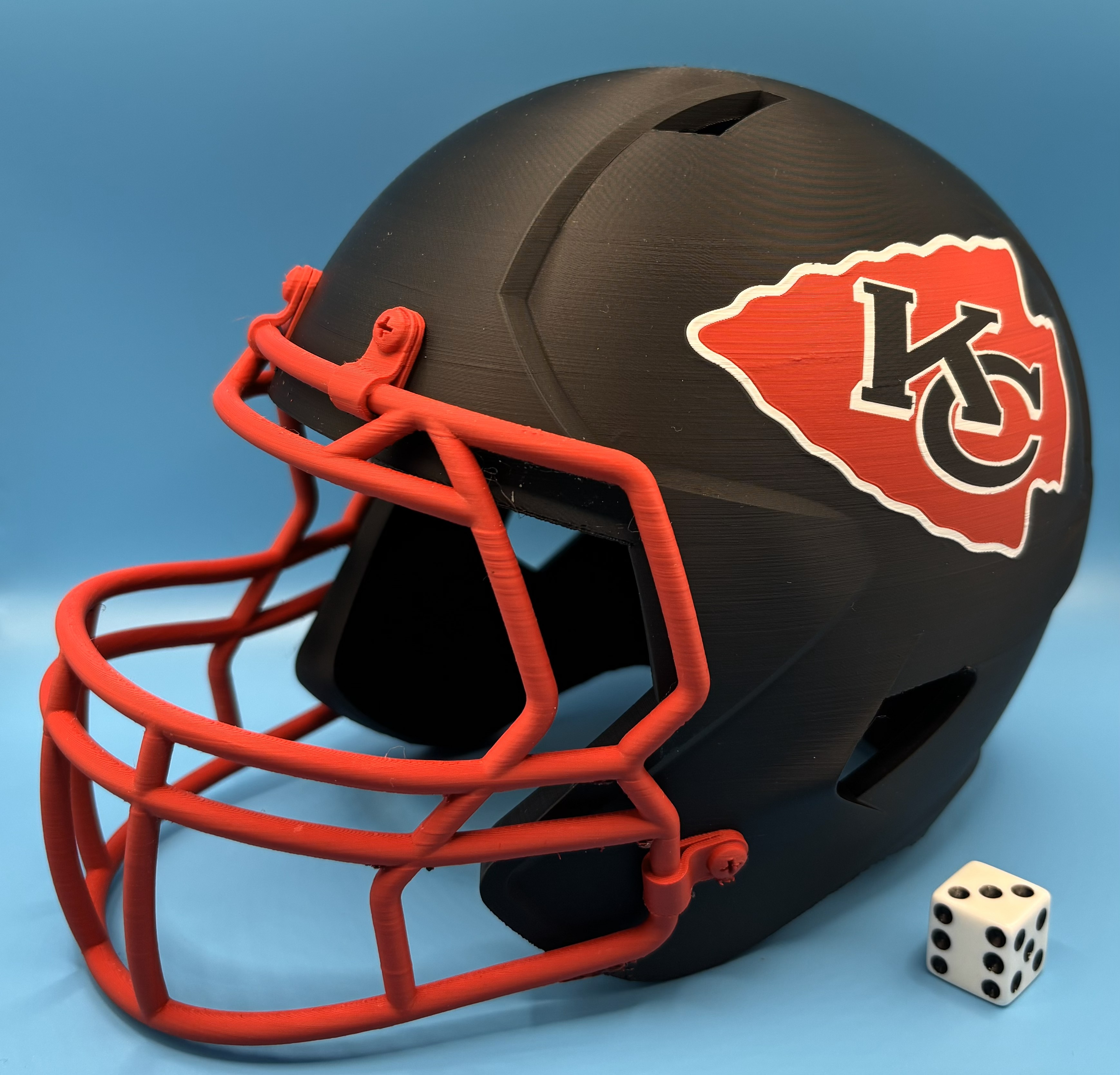 Custom 3D printed football helmet decorative model