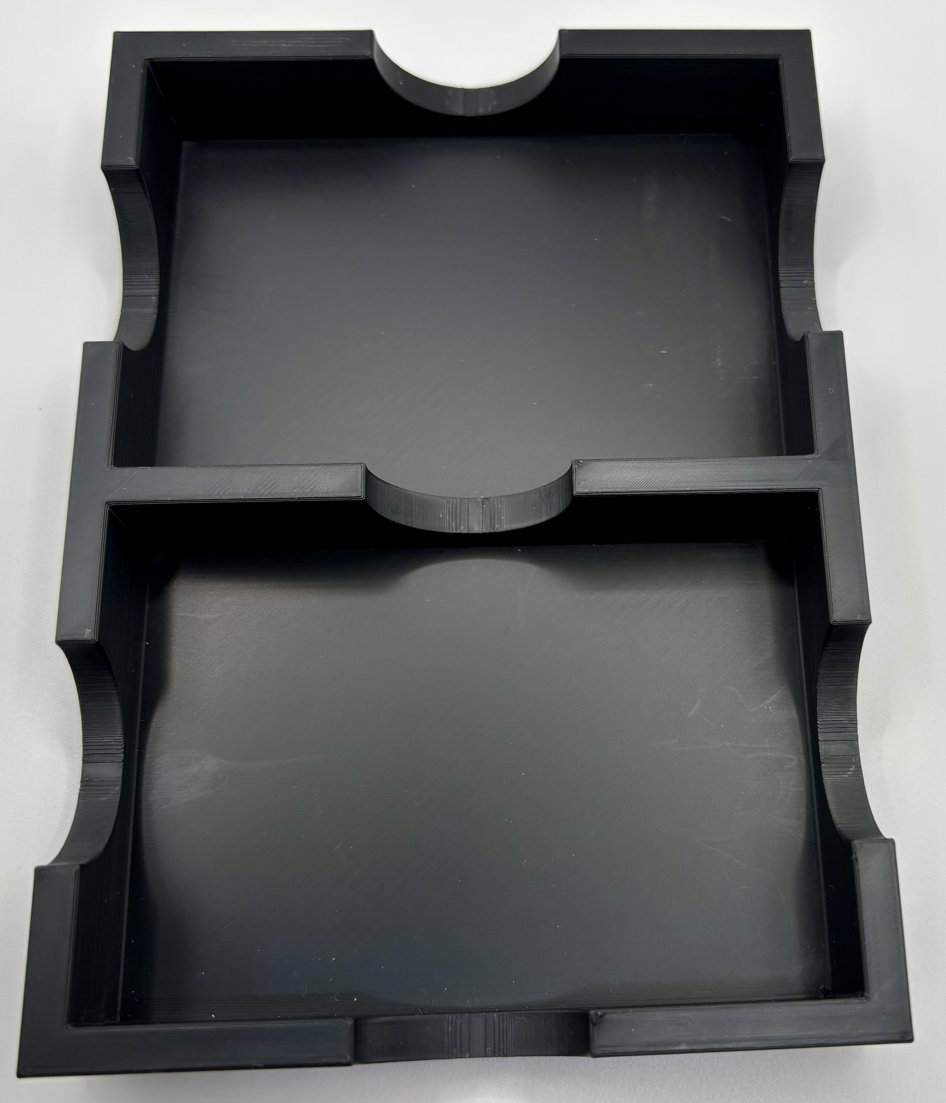 Empty 3D printed dual card tray for draw and discard piles