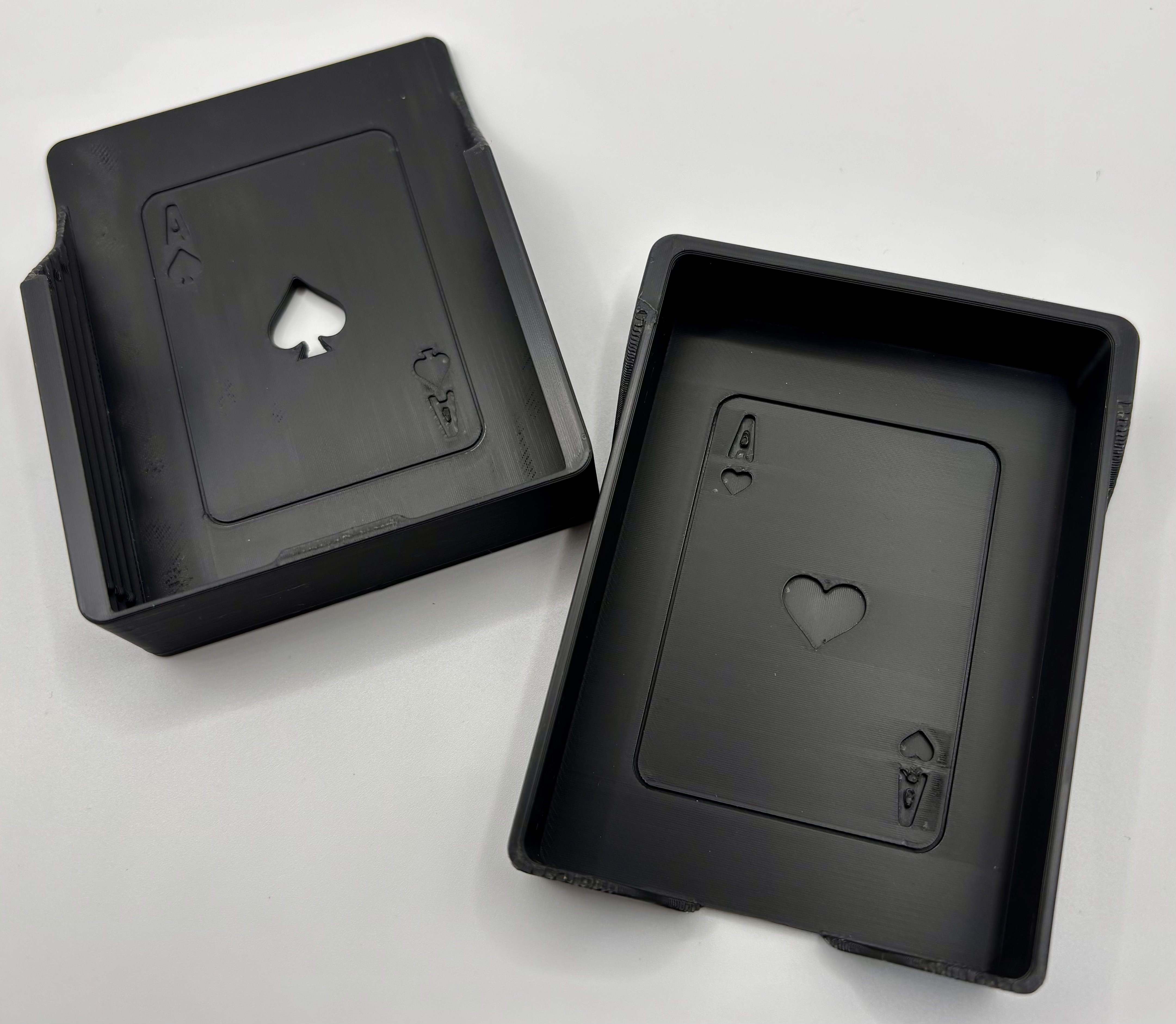 3D printed playing card case with removable sliding lid design