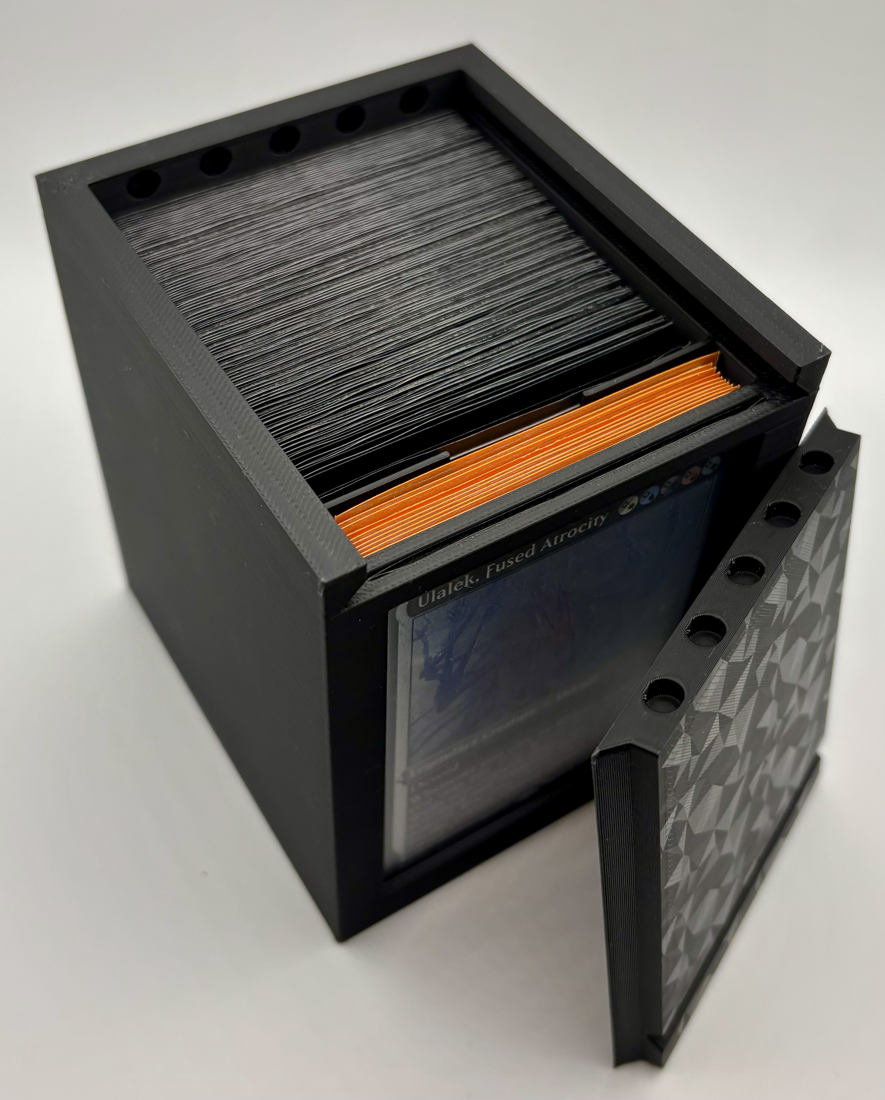 Compact 3D printed card holder designed for deck storage